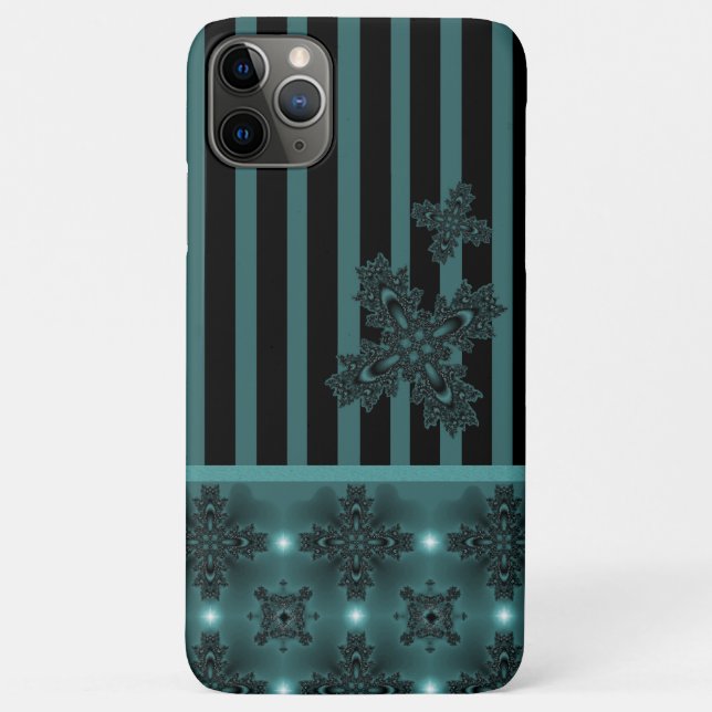 Capa Para iPhone 11 Pro Max Flores de Artdeco no Estilo Retroativo (Verso)