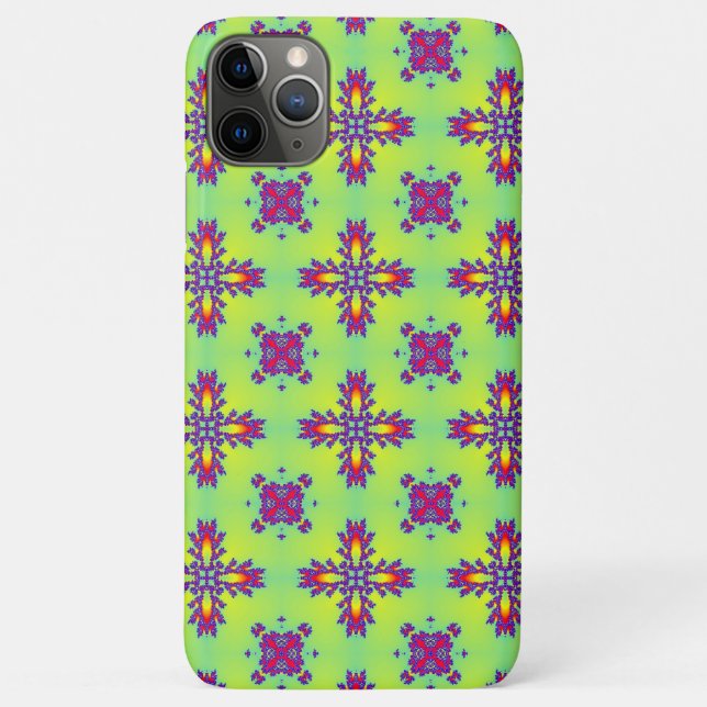 Capa Para iPhone 11 Pro Max Flores de Artdeco no Estilo Retroativo (Verso)