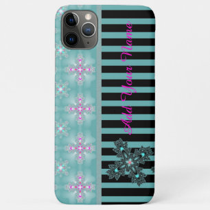Capa Para iPhone 11 Pro Max Flores de Artdeco no Estilo Retroativo, Adicione S