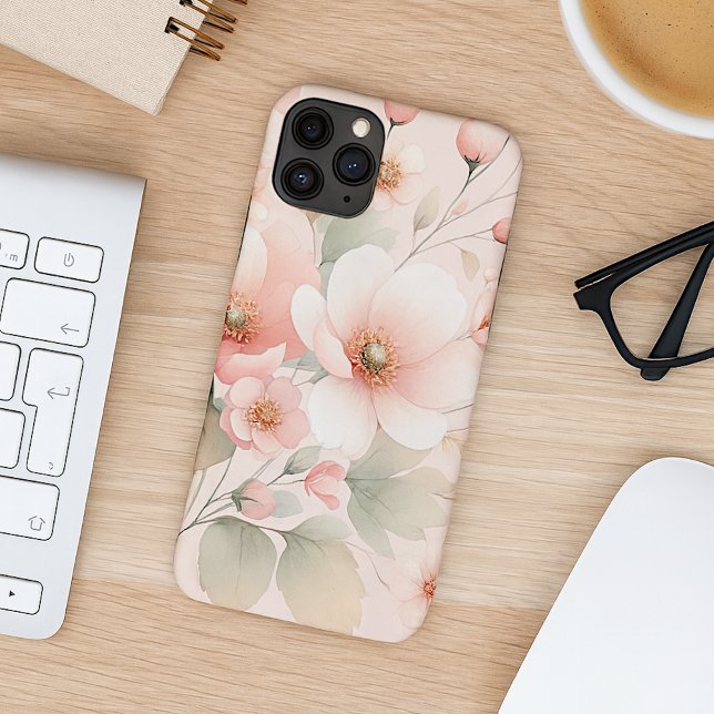 Capa Para iPhone 11 Pro Max Flores em Aquarela Sofisticadas Delicadas e Elegan (Criador carregado)