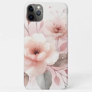 Capa Para iPhone 11 Pro Max Flores em Aquarela Sofisticadas e Delicadas