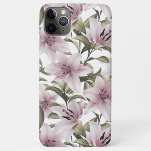 Capa Para iPhone 11 Pro Max Flores Lily. Padrão floral