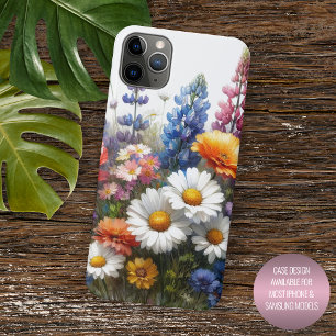 Capa Para iPhone 11 Pro Max Flores Primavera coloridas Florais Aquarelas