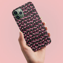 Capa Para iPhone 11 Pro Max Flores rosa-chic e vermelhas Dahlia na moda