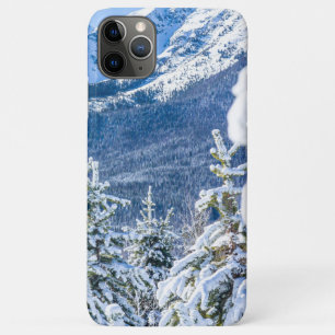 Capa Para iPhone 11 Pro Max Floresta Pó // Montanha Boné Azul de Neve