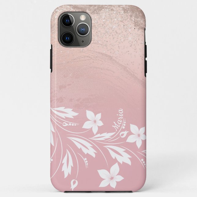 Capa Para iPhone 11 Pro Max Flórida elegante de rosa de gradiente moderno (Verso)