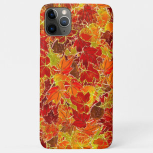Capa Para iPhone 11 Pro Max Folhas de Mapeamento de Queda de Glitérica