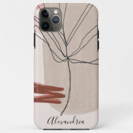 Capa Para iPhone 11 Pro Max Formas Abstratas Folha Botânica