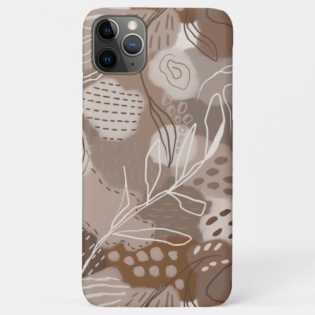 Capa Para iPhone 11 Pro Max Formas de Colagem Castanho de Chocolate abstrato (Verso)
