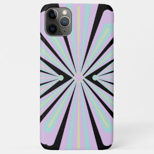 Capa Para iPhone 11 Pro Max Formas florais pastéis em um fundo preto