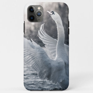 Capa Para iPhone 11 Pro Max Foto de Natureza de Swan Branco