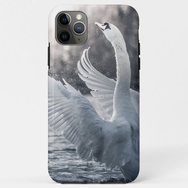 Capa Para iPhone 11 Pro Max Foto de Natureza de Swan Branco (Verso)