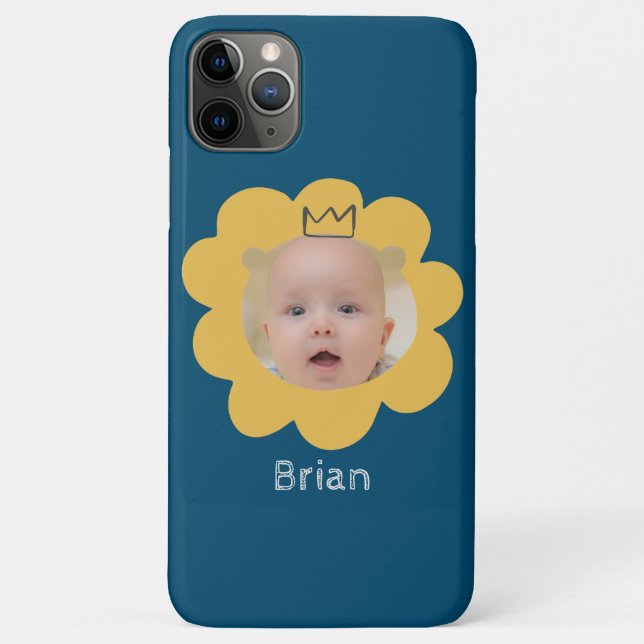 Capa Para iPhone 11 Pro Max Foto Do Bebê Lion Cute (Verso)