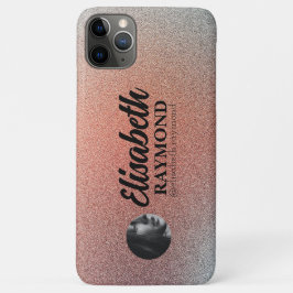 Capa Para iPhone 11 Pro Max Foto e Nome Brilhante Laranja Bonito