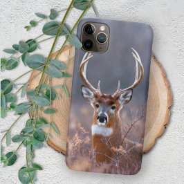 Capa Para iPhone 11 Pro Max Fotografia elegante de cervo de cauda branca na te