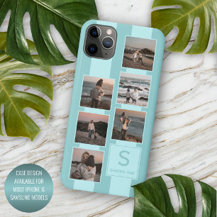 Capa Para iPhone 11 Pro Max Fotos Personalizadas em Turquesa Azul Água