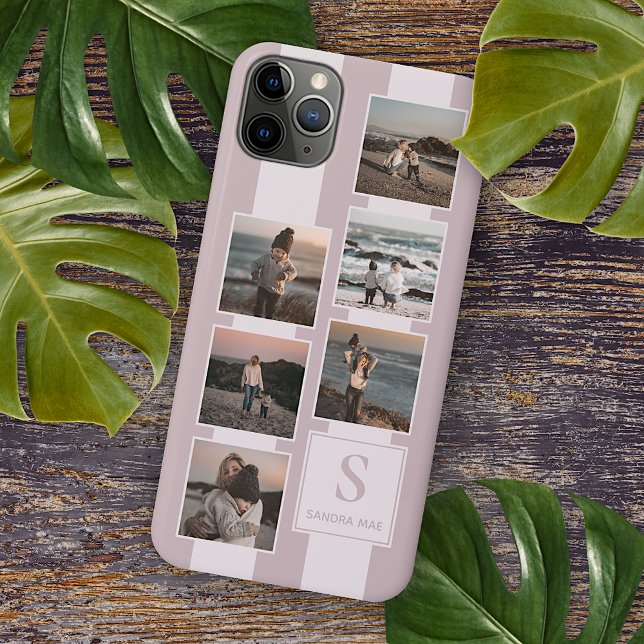 Capa Para iPhone 11 Pro Max Fotos Simples Personalizadas em Rosa Malva (Criador carregado)