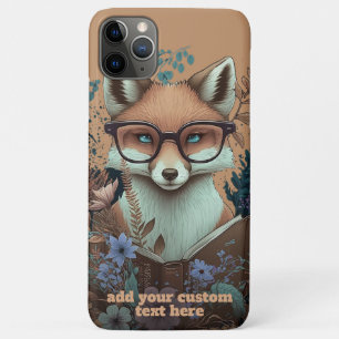 Capa Para iPhone 11 Pro Max Fox Read Book Wildflower Cottagecore Floral Person