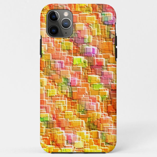 Capa Para iPhone 11 Pro Max Fragmentação exagerada de arremessos quadrados emb (Verso)