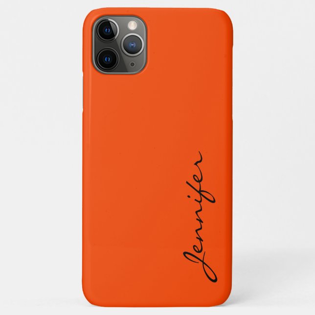 Capa Para iPhone 11 Pro Max Fundo de cor laranja-avermelhada (Verso)