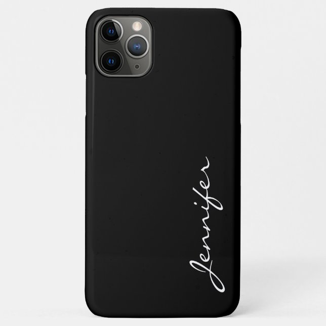 Capa Para iPhone 11 Pro Max Fundo de cor preta (Verso)