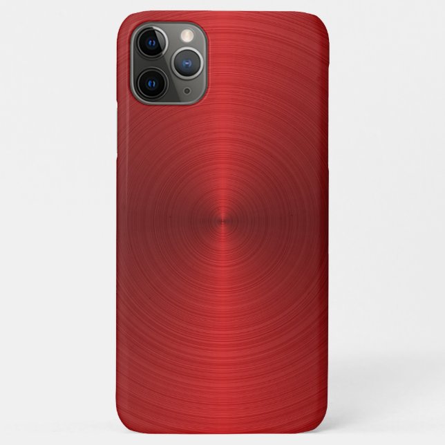 Capa Para iPhone 11 Pro Max Fundo metálico vermelho mínimo brilhante (Verso)