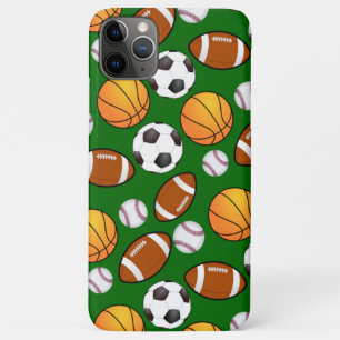 Capa Para iPhone 11 Pro Max Futebol de basquete Tema Esportivo de Baseball
