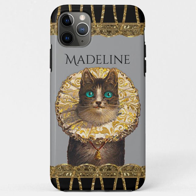 Capa Para iPhone 11 Pro Max Gatinho francês Felicette Bleu (Verso)