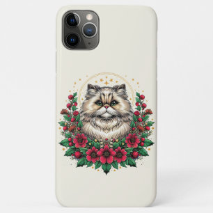 Capa Para iPhone 11 Pro Max Gato Persa Bastante, Gatinho Persa Floral