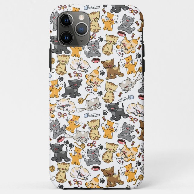 Capa Para iPhone 11 Pro Max Gatos Gatinhos Divertidos (Verso)