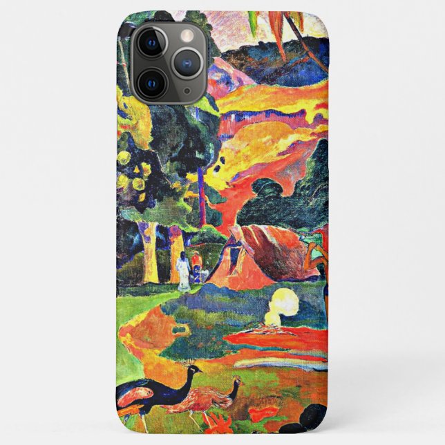Capa Para iPhone 11 Pro Max Gauguin - Paisagem com Peacocks (Verso)
