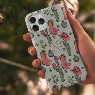 Capa Para iPhone 11 Pro Max Girly Country Cowgirl Monograma de Natal