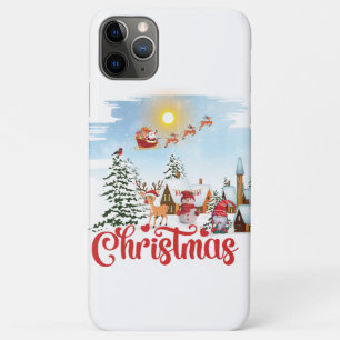 Capa Para iPhone 11 Pro Max Gnomo Bonito, Neve Celebrando Férias de Natal