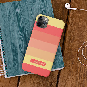 Capa Para iPhone 11 Pro Max Grades de Coral Vermelho Amarelo-Laranja-Cor-de-Co
