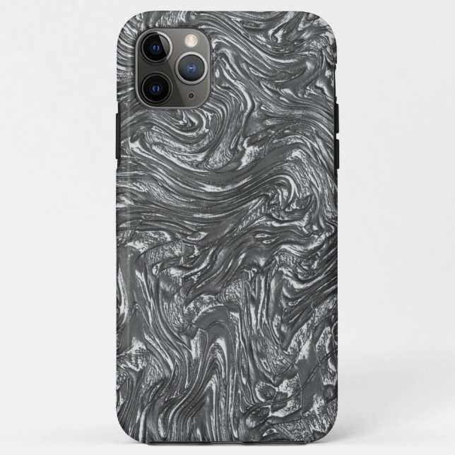 Capa Para iPhone 11 Pro Max Grafite de cinza curvado em textura áspera (Verso)