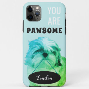 Capa Para iPhone 11 Pro Max Green Shih Tzu iPhone 11 Pro Max Case
