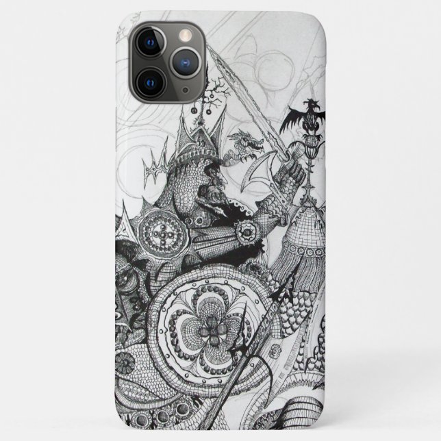 Capa Para iPhone 11 Pro Max GUERRAS GÓTICAS Fantasia Branca Negra (Verso)