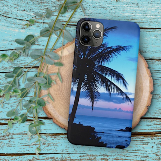 Capa Para iPhone 11 Pro Max Ilha Tropical Beach Ocean Blue Sunset Photo (Criador carregado)