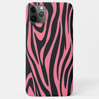 Capa Para iPhone 11 Pro Max Impressão animal rosa e zebra negra