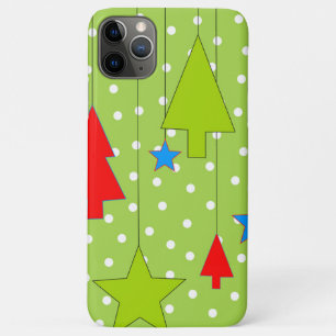 Capa Para iPhone 11 Pro Max Impressão de Árvore de Natal Festiva