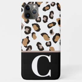 Capa Para iPhone 11 Pro Max Impressão Leopardo, Preto, Branco,Colorblock Inici