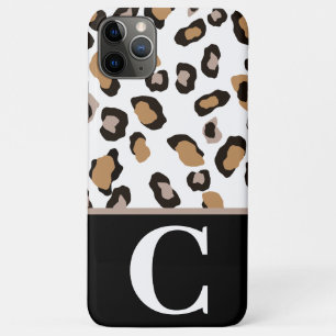 Capa Para iPhone 11 Pro Max Impressão Leopardo, Preto, Branco,Colorblock Inici