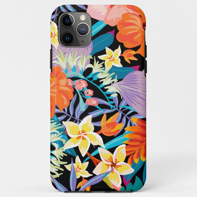 Capa Para iPhone 11 Pro Max Incríveis Flores Exóticas (Verso)