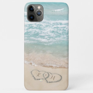 Capa Para iPhone 11 Pro Max Iniciais de Casais de praia