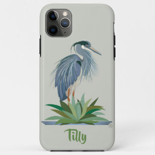 Capa Para iPhone 11 Pro Max iPhone Heron Azul / iPad case