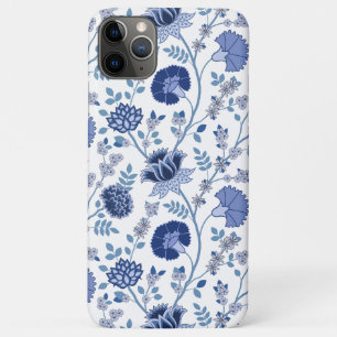 Capa Para iPhone 11 Pro Max Jacobean Floral Big Pattern Blues em Branco