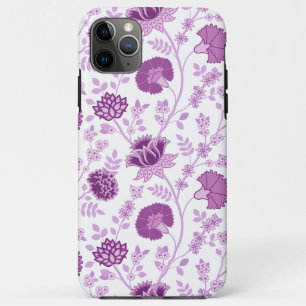 Capa Para iPhone 11 Pro Max Jacobean Floral Big Pattern Pinks em Branco