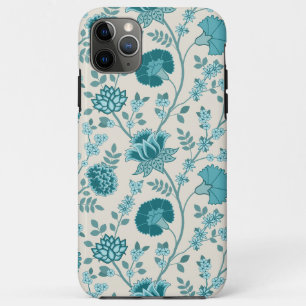 Capa Para iPhone 11 Pro Max Jacobean Floral Big Pattern Teals em Creme