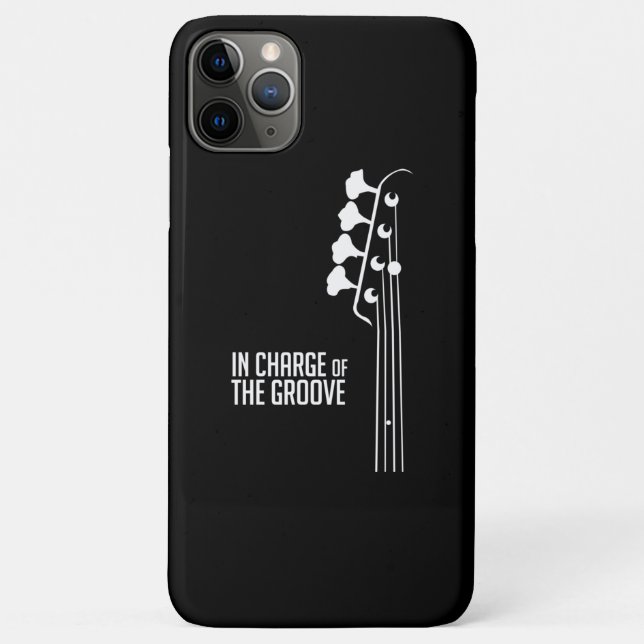 Capa Para iPhone 11 Pro Max Jogador de Bass encarregado do Groove (Verso)