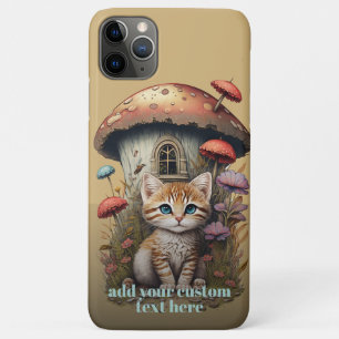 Capa Para iPhone 11 Pro Max Kitten Mushroom Cat Wildflower Cottagecore Persona